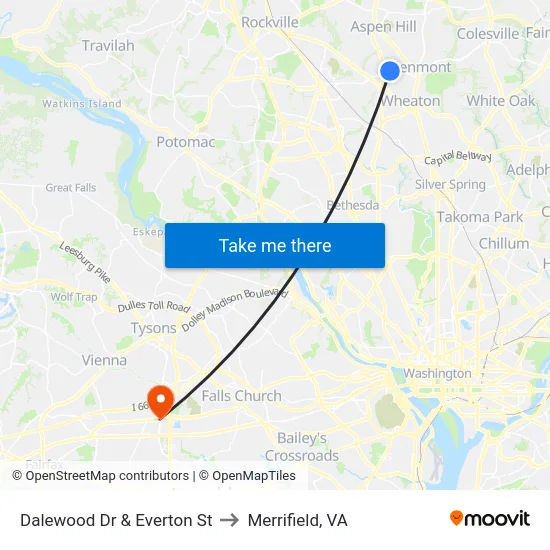 Dalewood Dr & Everton St to Merrifield, VA map