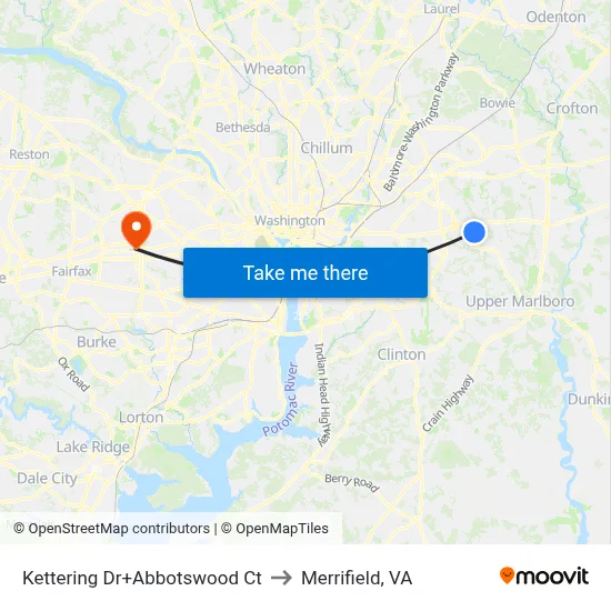 Kettering Dr+Abbotswood Ct to Merrifield, VA map