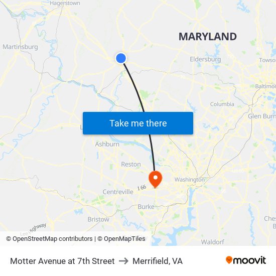 Motter Avenue at 7th Street to Merrifield, VA map