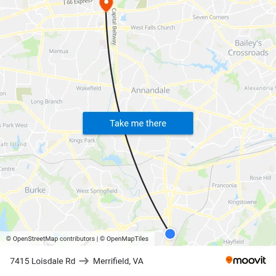 7415 Loisdale Rd to Merrifield, VA map