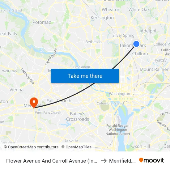 Flower Avenue And Carroll Avenue (Inbound) to Merrifield, VA map