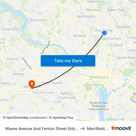 Wayne Avenue And Fenton Street (Inbound) to Merrifield, VA map