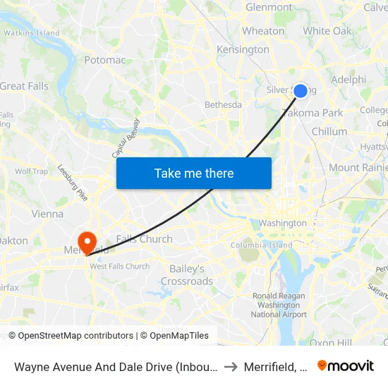 Wayne Avenue And Dale Drive (Inbound) to Merrifield, VA map