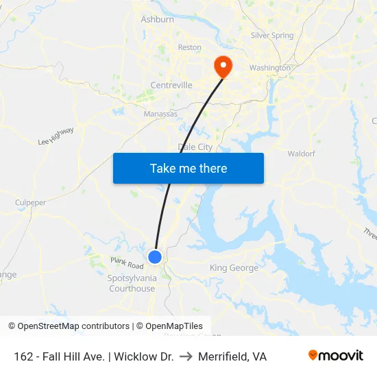 162 - Fall Hill Ave. | Wicklow Dr. to Merrifield, VA map