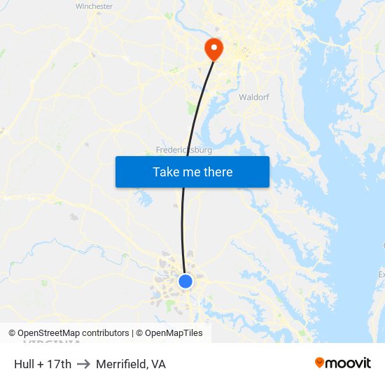 Hull + 17th to Merrifield, VA map