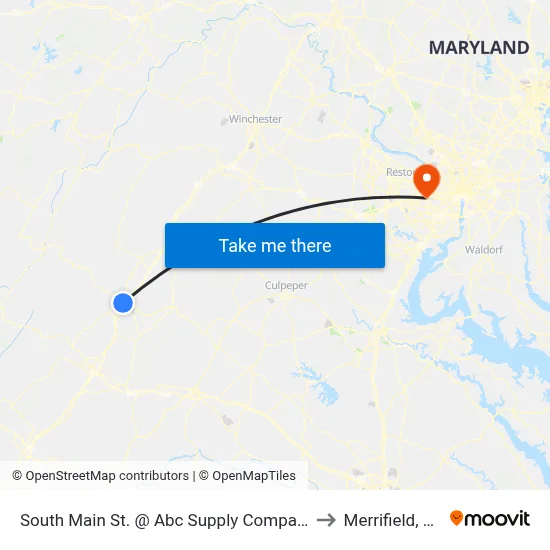South Main St. @ Abc Supply Company to Merrifield, VA map