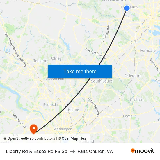 Liberty Rd & Essex Rd FS Sb to Falls Church, VA map