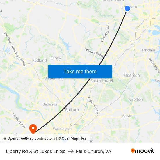Liberty Rd & St Lukes Ln Sb to Falls Church, VA map