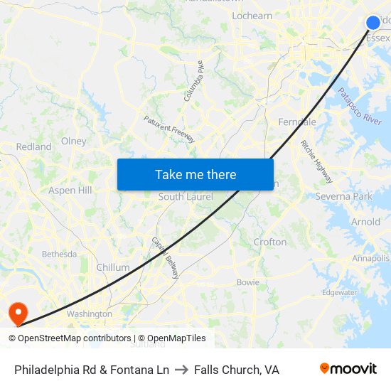 Philadelphia Rd & Fontana Ln to Falls Church, VA map