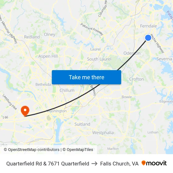 Quarterfield Rd & 7671 Quarterfield to Falls Church, VA map