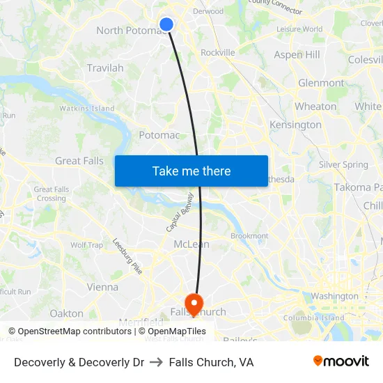 Decoverly & Decoverly Dr to Falls Church, VA map