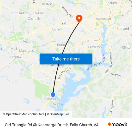 Old Triangle Rd @ Kearsarge Dr to Falls Church, VA map