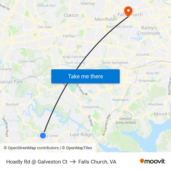 Hoadly Rd @ Galveston Ct to Falls Church, VA map