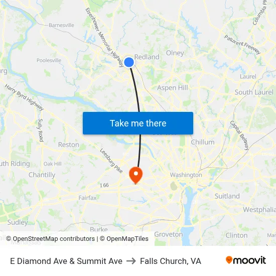 E Diamond Ave & Summit Ave to Falls Church, VA map
