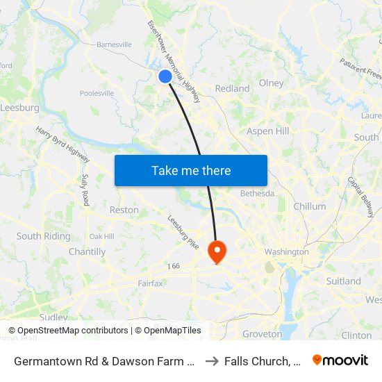 Germantown Rd & Dawson Farm Rd to Falls Church, VA map