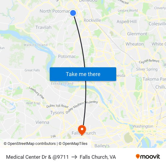 Medical Center Dr & @9711 to Falls Church, VA map