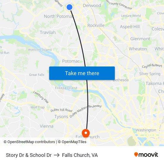 Story Dr & School Dr to Falls Church, VA map