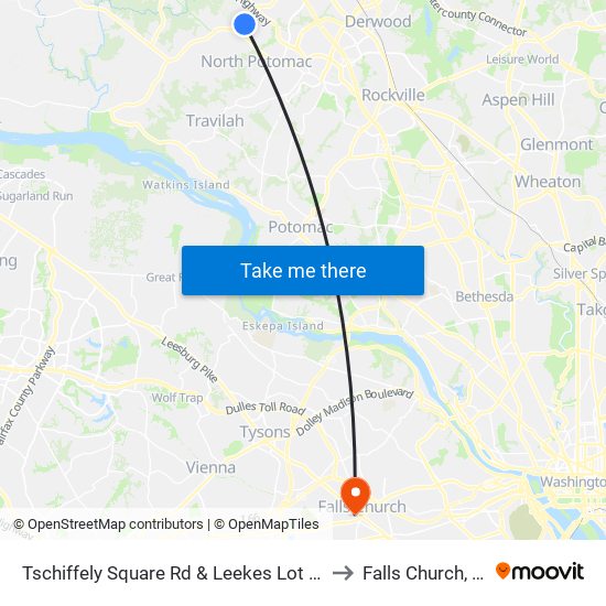 Tschiffely Square Rd & Leekes Lot Way to Falls Church, VA map