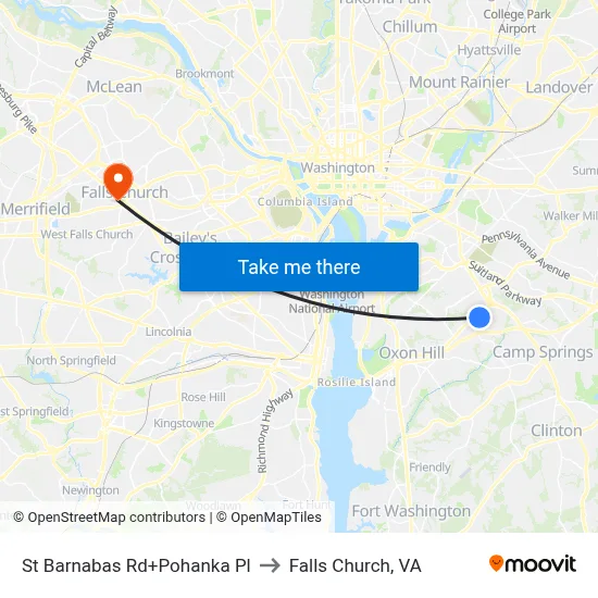 St Barnabas Rd+Pohanka Pl to Falls Church, VA map