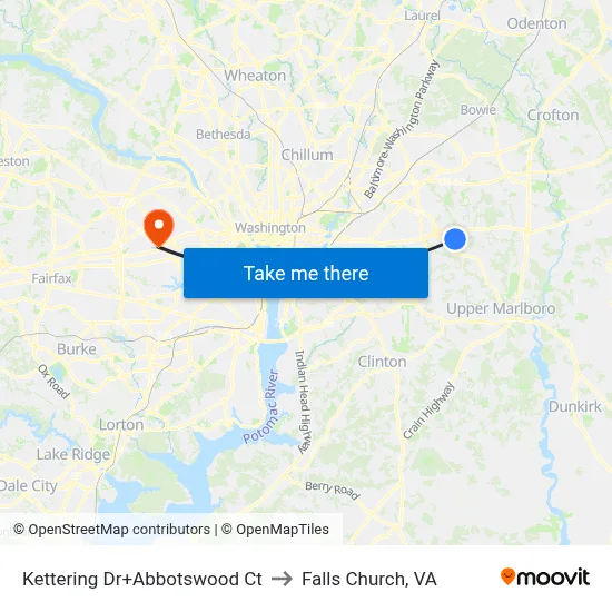 Kettering Dr+Abbotswood Ct to Falls Church, VA map