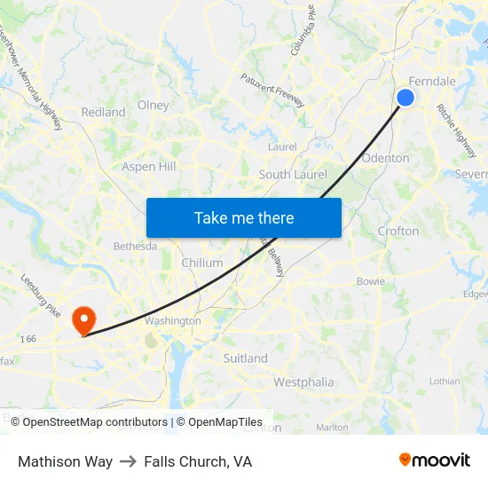Mathison Way to Falls Church, VA map