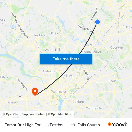 Tamar Dr / High Tor Hill (Eastbound) to Falls Church, VA map