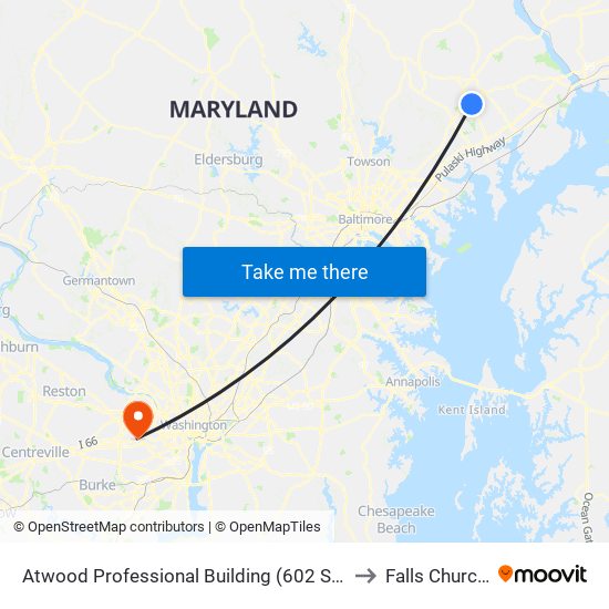 Atwood Professional Building (602 S Atwood Rd) to Falls Church, VA map