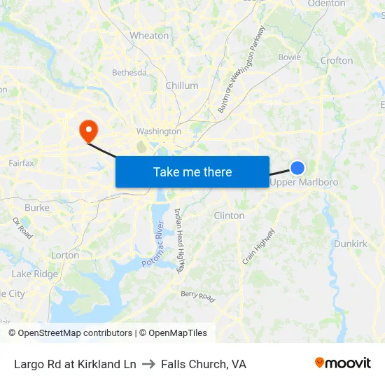 Largo Rd at Kirkland Ln to Falls Church, VA map