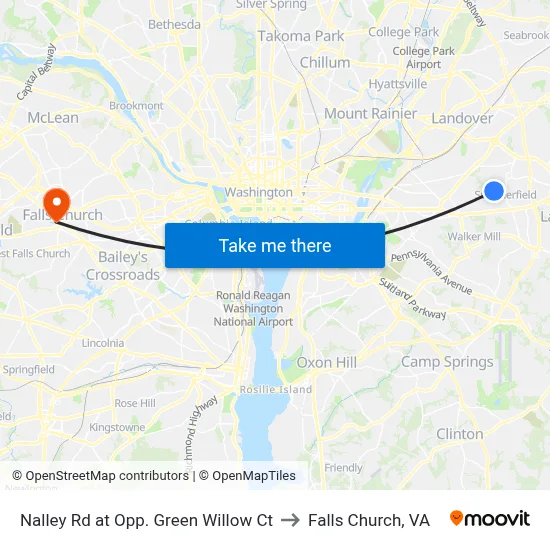 Nalley Rd at Opp. Green Willow Ct to Falls Church, VA map