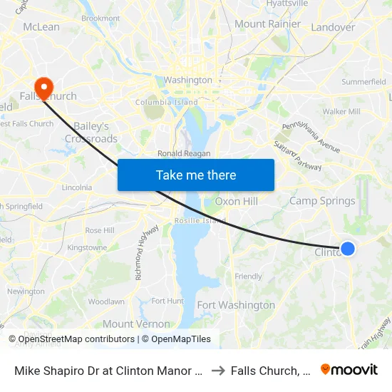 Mike Shapiro Dr at Clinton Manor Ent to Falls Church, VA map