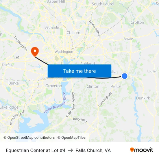 Equestrian Center at Lot #4 to Falls Church, VA map