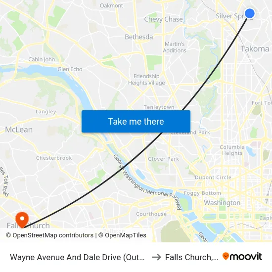 Wayne Avenue And Dale Drive (Outbound) to Falls Church, VA map
