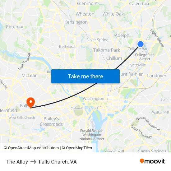 The Alloy to Falls Church, VA map