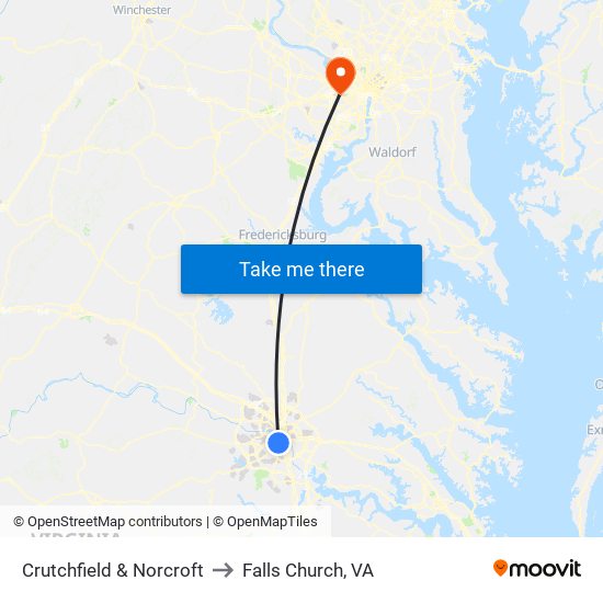 Crutchfield & Norcroft to Falls Church, VA map