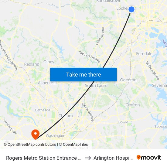 Rogers Metro Station Entrance Nb to Arlington Hospital map