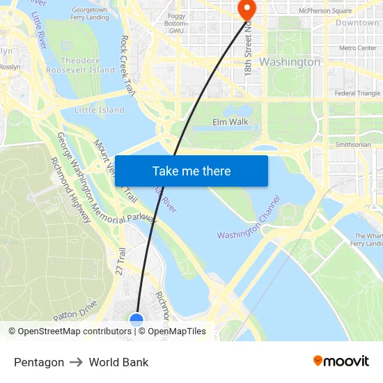 Pentagon to World Bank map