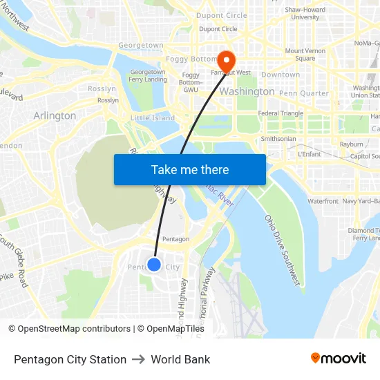 Pentagon City Station, Pentagon City Station, 1250 S Hayes St, Arlington, VA 22202, USA to World Bank map