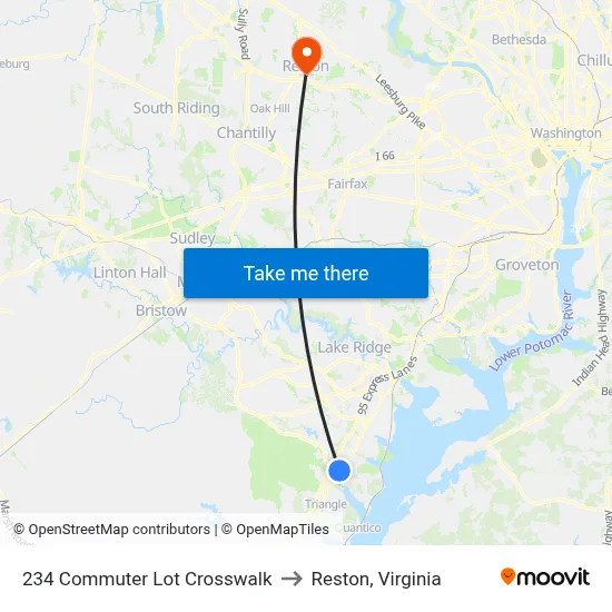 234 Commuter Lot Crosswalk to Reston, Virginia map