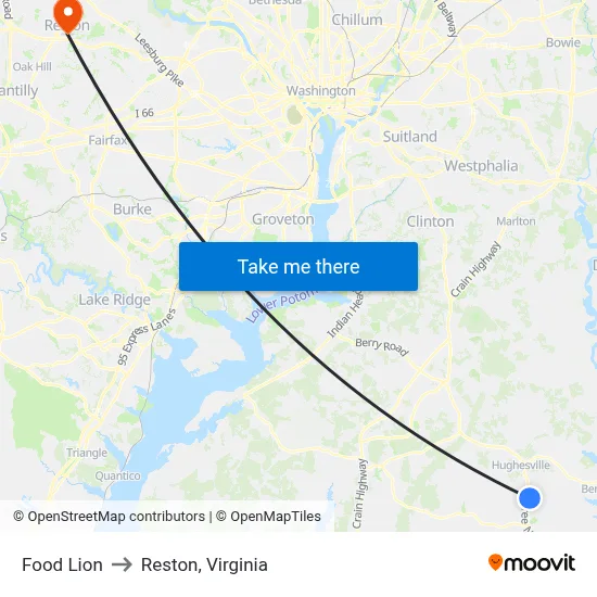 Food Lion to Reston, Virginia map