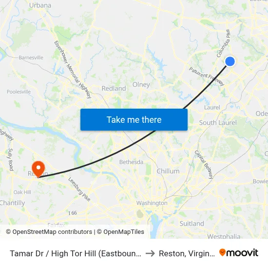 Tamar Dr / High Tor Hill (Eastbound) to Reston, Virginia map
