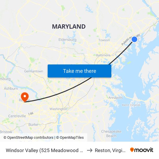 Windsor Valley (525 Meadowood Dr) to Reston, Virginia map