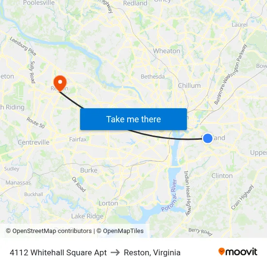 4112 Whitehall Square Apt to Reston, Virginia map