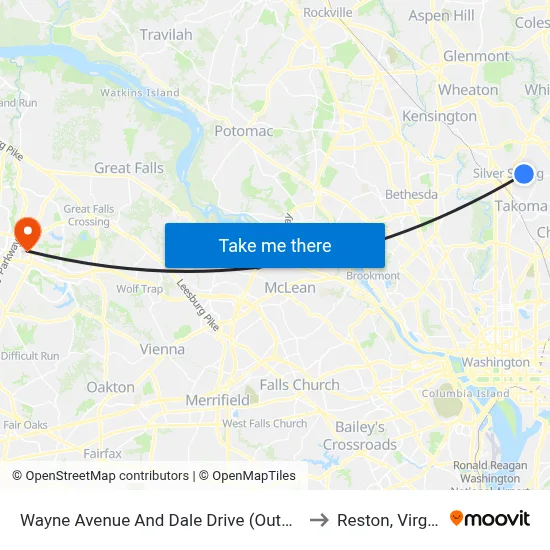 Wayne Avenue And Dale Drive (Outbound) to Reston, Virginia map