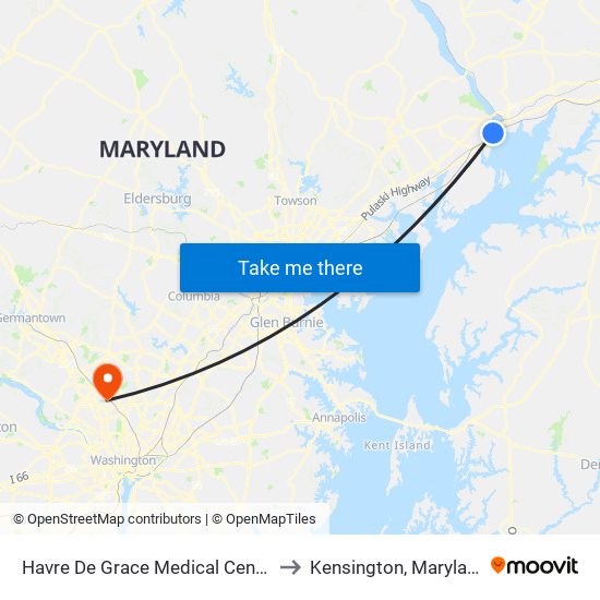 Havre De Grace Medical Center to Kensington, Maryland map