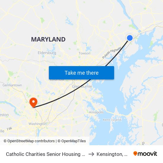 Catholic Charities Senior Housing (901 Barnett Ln) to Kensington, Maryland map