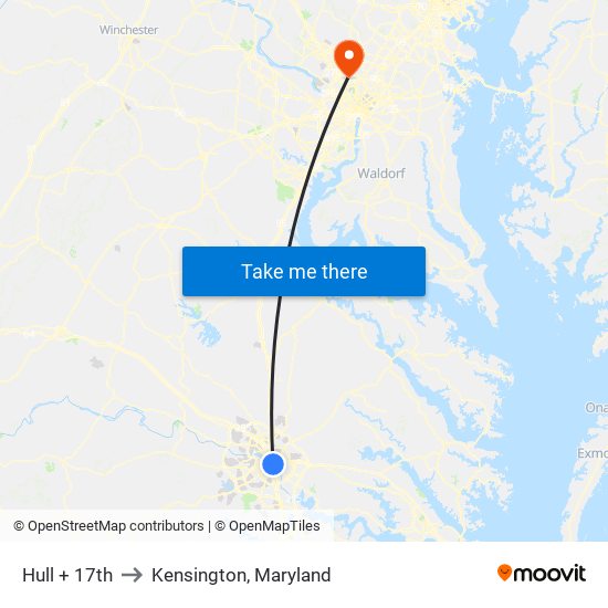 Hull + 17th to Kensington, Maryland map