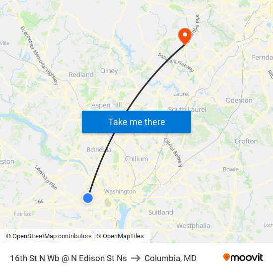 16th St N Wb @ N Edison St Ns to Columbia, MD map