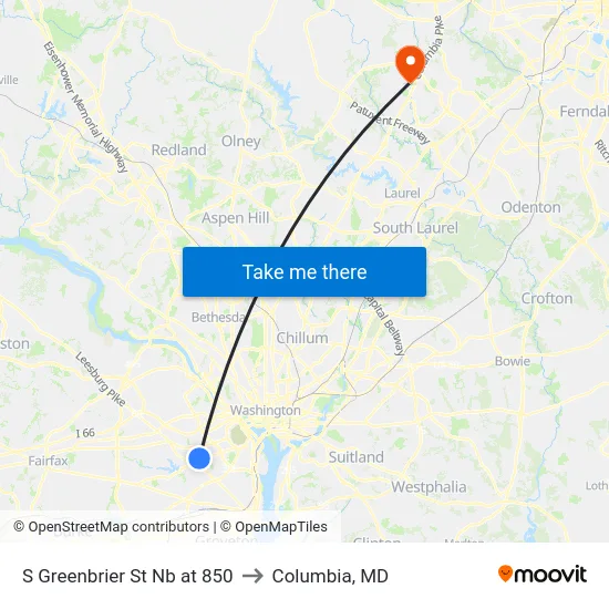 S Greenbrier St Nb at 850 to Columbia, MD map