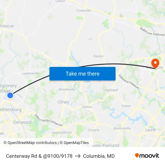 Centerway Rd & @9100/9178 to Columbia, MD map