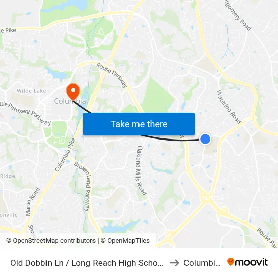 Old Dobbin Ln / Long Reach High School (Northbound) to Columbia, MD map